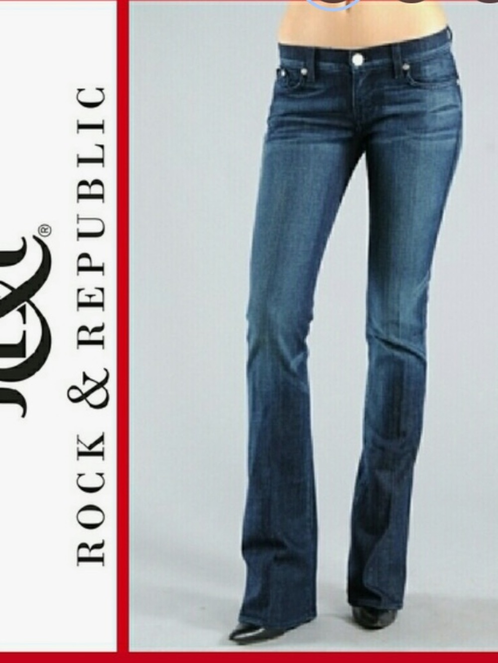 😍Rock & Republic Womens Kasandra Mid Rise Bootcut Jean size 4